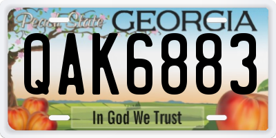 GA license plate QAK6883