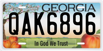 GA license plate QAK6896