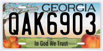 GA license plate QAK6903