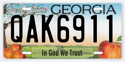 GA license plate QAK6911