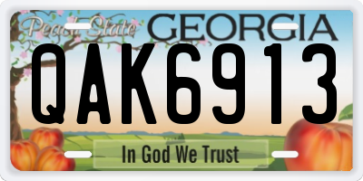 GA license plate QAK6913