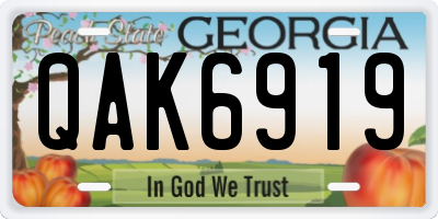 GA license plate QAK6919