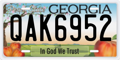 GA license plate QAK6952