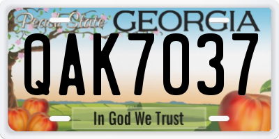 GA license plate QAK7037