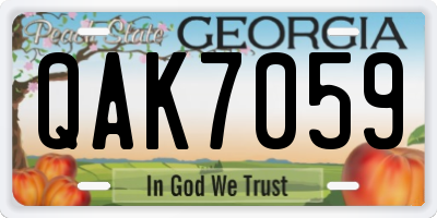 GA license plate QAK7059