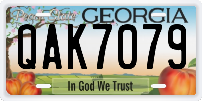 GA license plate QAK7079