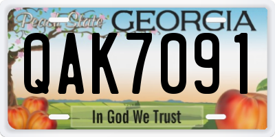 GA license plate QAK7091