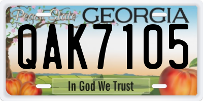 GA license plate QAK7105