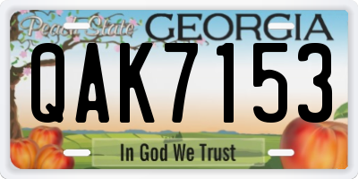 GA license plate QAK7153