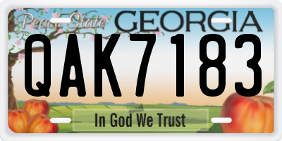 GA license plate QAK7183