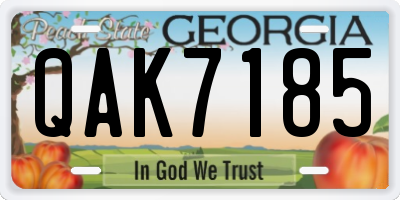 GA license plate QAK7185