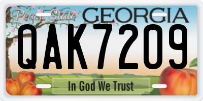 GA license plate QAK7209