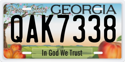 GA license plate QAK7338