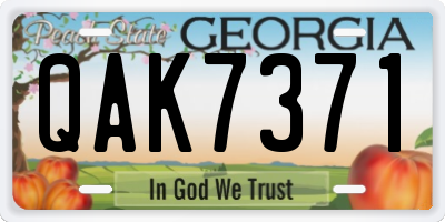GA license plate QAK7371