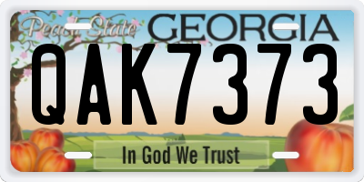 GA license plate QAK7373