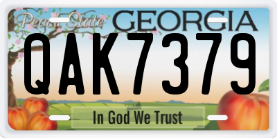 GA license plate QAK7379