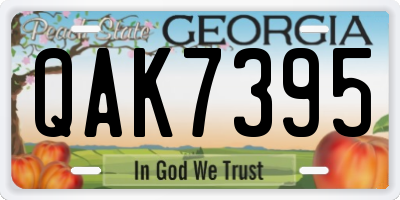 GA license plate QAK7395