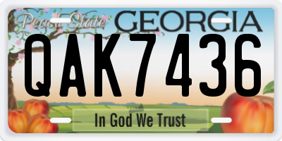 GA license plate QAK7436