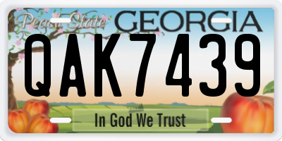 GA license plate QAK7439