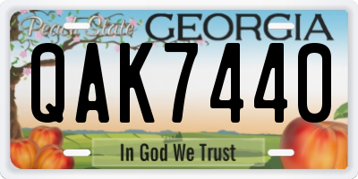 GA license plate QAK7440