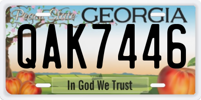 GA license plate QAK7446