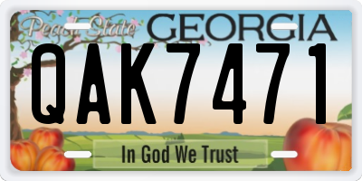 GA license plate QAK7471
