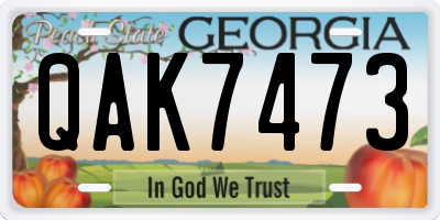GA license plate QAK7473