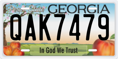 GA license plate QAK7479