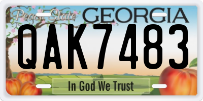 GA license plate QAK7483