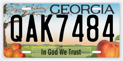 GA license plate QAK7484
