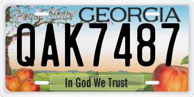 GA license plate QAK7487