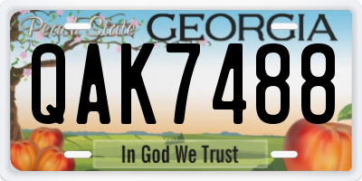GA license plate QAK7488