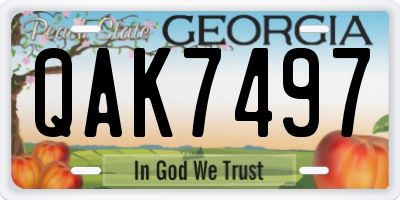 GA license plate QAK7497
