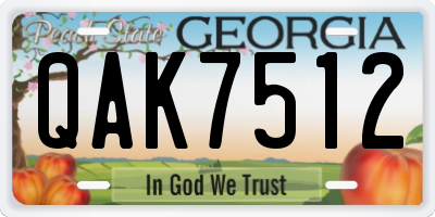 GA license plate QAK7512