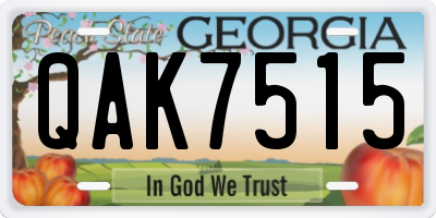 GA license plate QAK7515