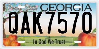 GA license plate QAK7570
