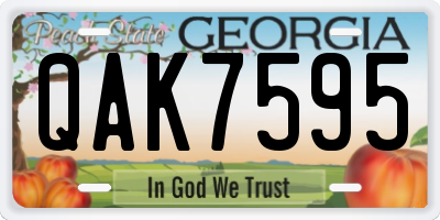 GA license plate QAK7595