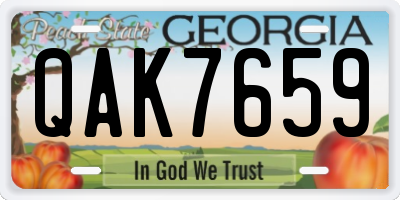 GA license plate QAK7659