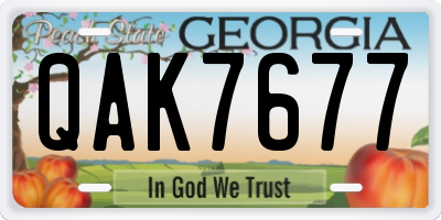 GA license plate QAK7677