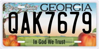 GA license plate QAK7679