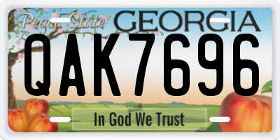 GA license plate QAK7696