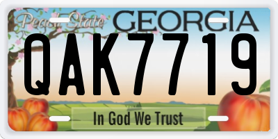 GA license plate QAK7719