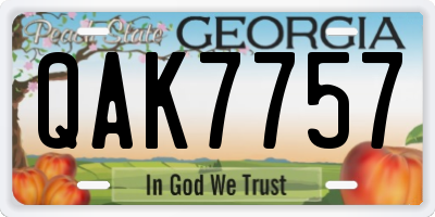 GA license plate QAK7757