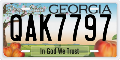 GA license plate QAK7797
