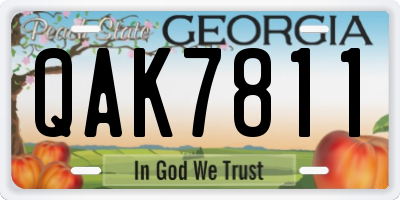 GA license plate QAK7811