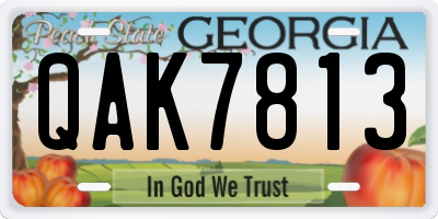 GA license plate QAK7813