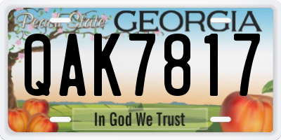 GA license plate QAK7817