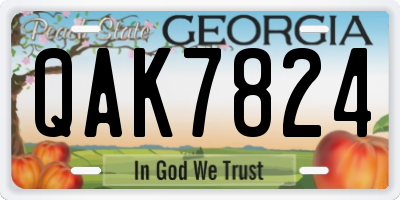 GA license plate QAK7824