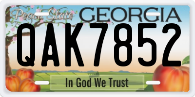 GA license plate QAK7852
