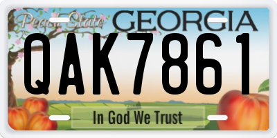 GA license plate QAK7861
